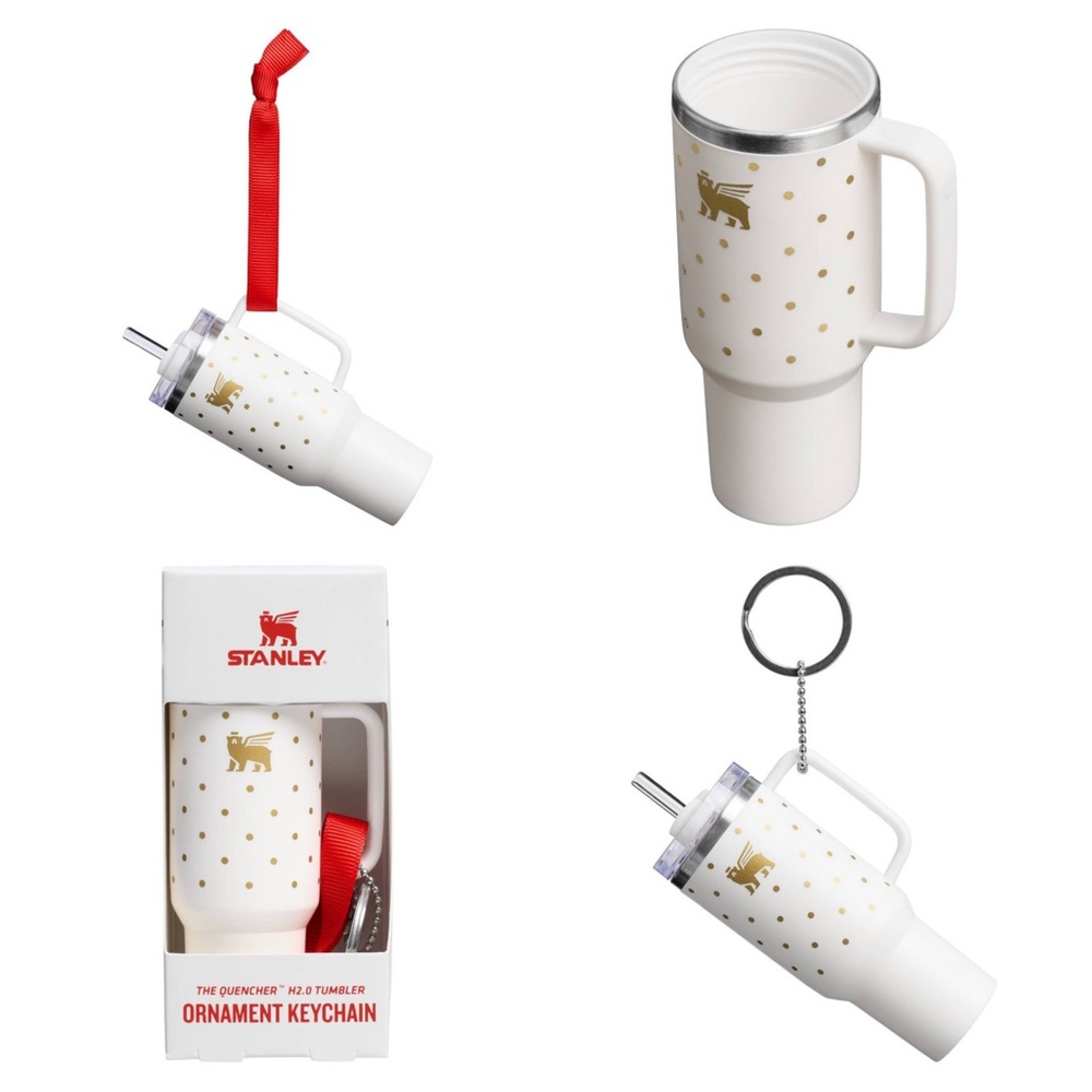 Stanley Mini Quencher H2.0 Tumbler Ornament Frost Polka Dots Keychain